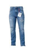 Pantalones de mezclilla hombre slim desgastados en azul claro con rasgados, estilo moderno, de la marca My Store 2.