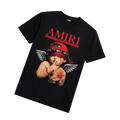 PLAYERA AMARI LETRAS ROJAS ANGEL CON GORRA