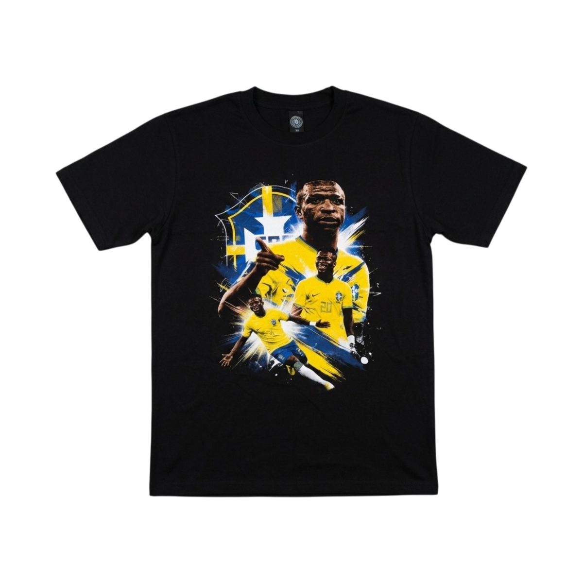 Playera Brasil negra de la marca My Store 2, camiseta esencial de manga corta y diseño sencillo.