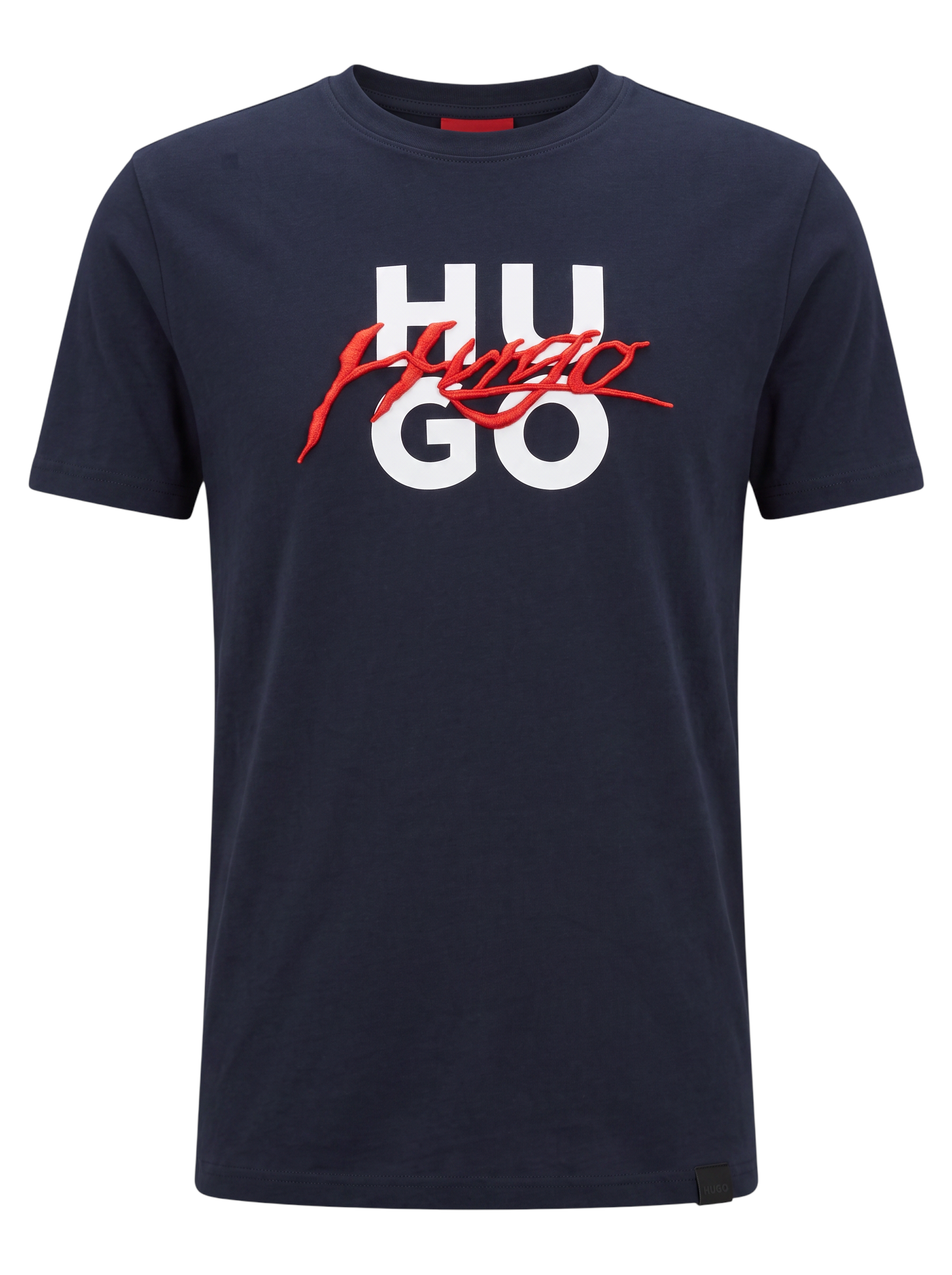 PLAYERA HUGO BOSS BORDADA CON LOGO IMPRESO AZUL MARINO