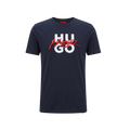 PLAYERA HUGO BOSS BORDADA CON LOGO IMPRESO AZUL MARINO