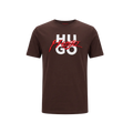 PLAYERA HUGO BOSS BORDADA CON LOGO IMPRESO CAFÉ OSCURO