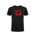 PLAYERA HUGO BOSS BORDADA CON LOGO IMPRESO NEGRA