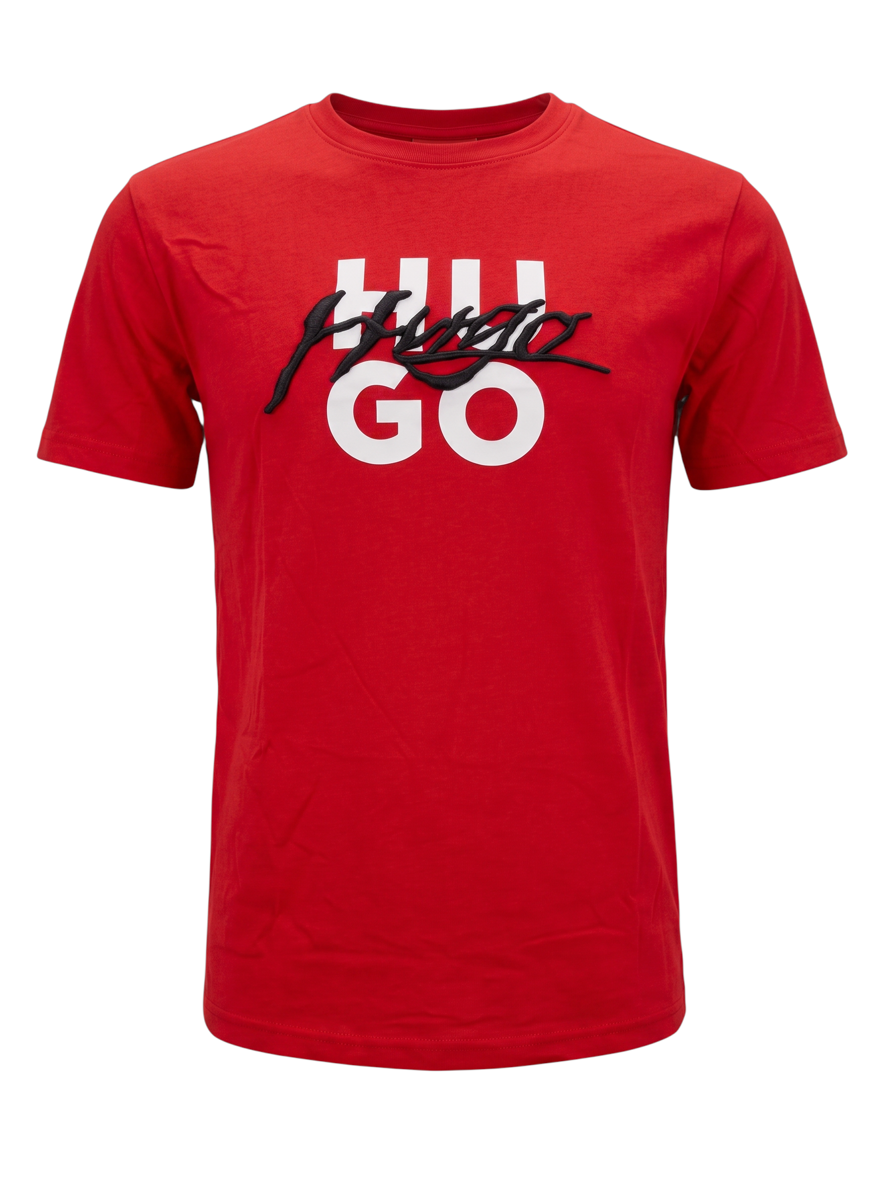 PLAYERA HUGO BOSS BORDADA CON LOGO IMPRESO ROJO