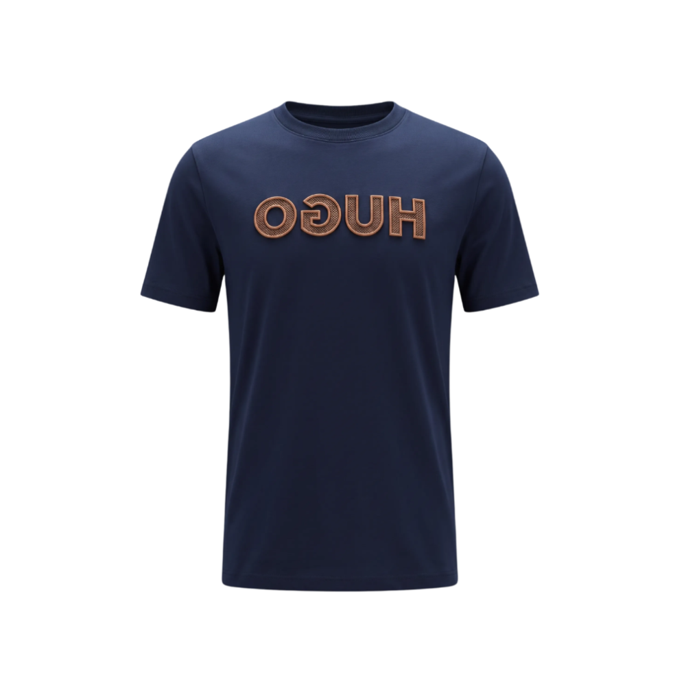 PLAYERA HUGO BOSS CON LOGO BORDADO AZUL MARINO