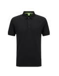 Playera negra Hugo Boss con cuello y línea verde fosforescente, de la colección Playeras G5 de Selah Boutique.