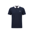 PLAYERA HUGO BOSS TIPO POLO AZUL MARINO CON CUELLO BLANCO Y GRIS