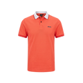 PLAYERA HUGO BOSS TIPO POLO MAMEY CON CUELLO BLANCO Y GRIS