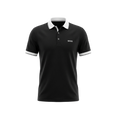 PLAYERA HUGO BOSS TIPO POLO NEGRA CON CUELLO BLANCO Y GRIS