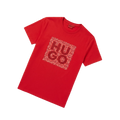 Playera esencial Hugo Piedras roja de manga larga, de color rojo brillante y diseño sencillo, para hombre.