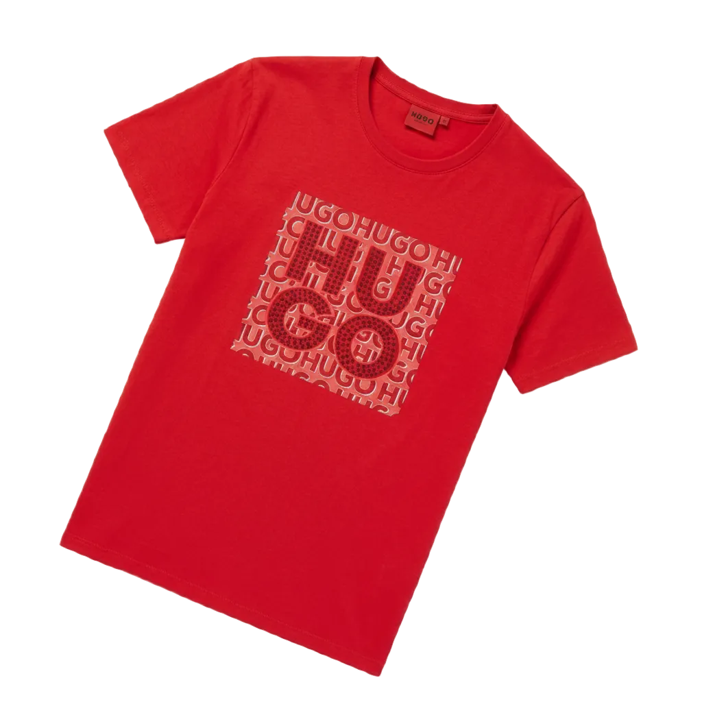 PLAYERA HUGO LETRAS ROJAS