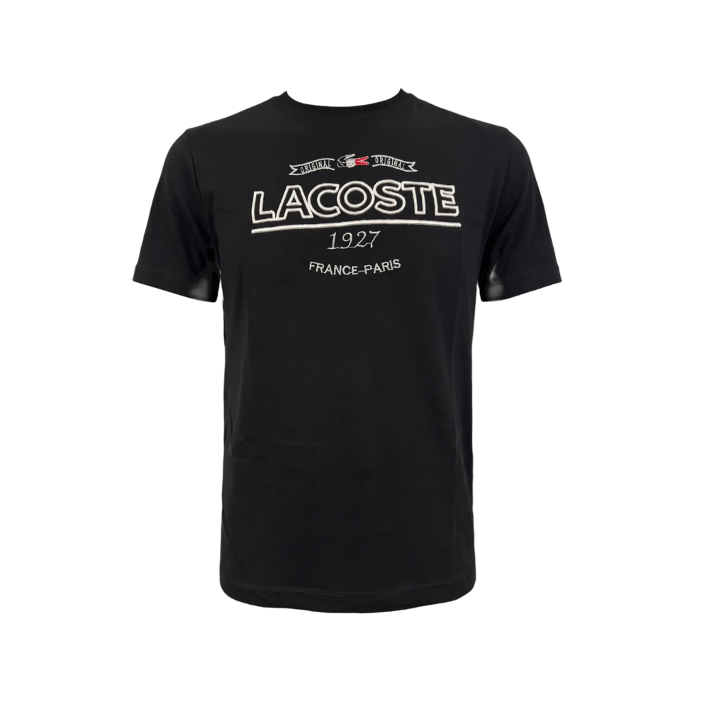 PLAYERA LACOSTE BORDADA NEGRA
