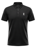 PLAYERA ON CLOUD TIPO POLO NEGRA  LISA