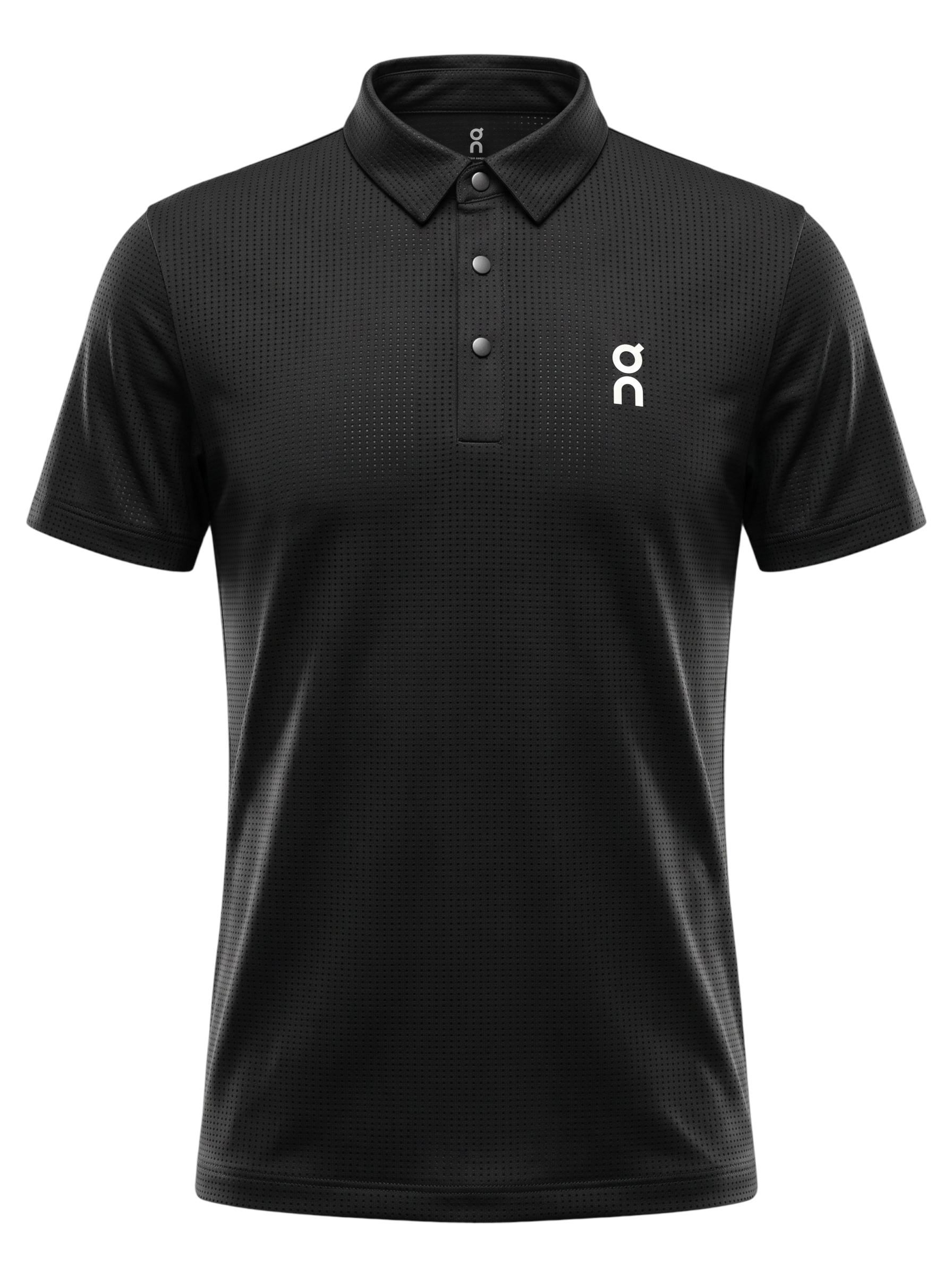 PLAYERA ON CLOUD TIPO POLO NEGRA  LISA