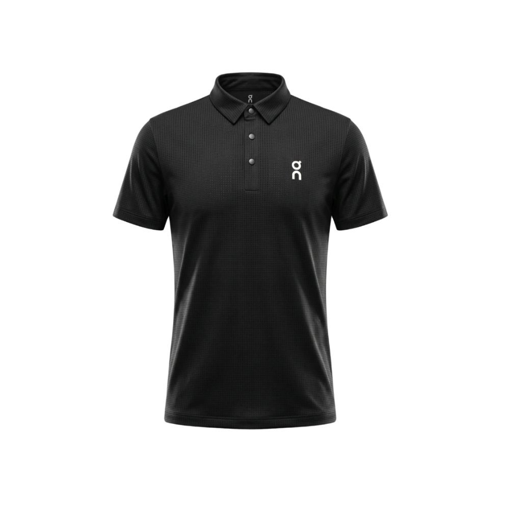 PLAYERA ON CLOUD TIPO POLO NEGRA  LISA