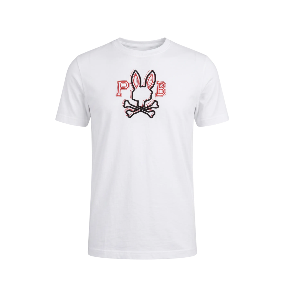 PLAYERA PSYCHO BUNNY BORDADA BLANCA