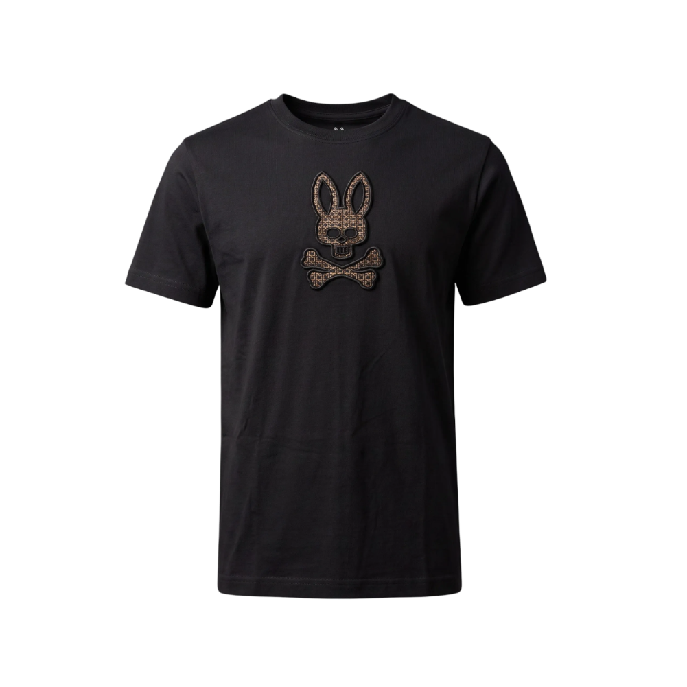 PLAYERA PSYCHO BUNNY BORDADA NEGRA