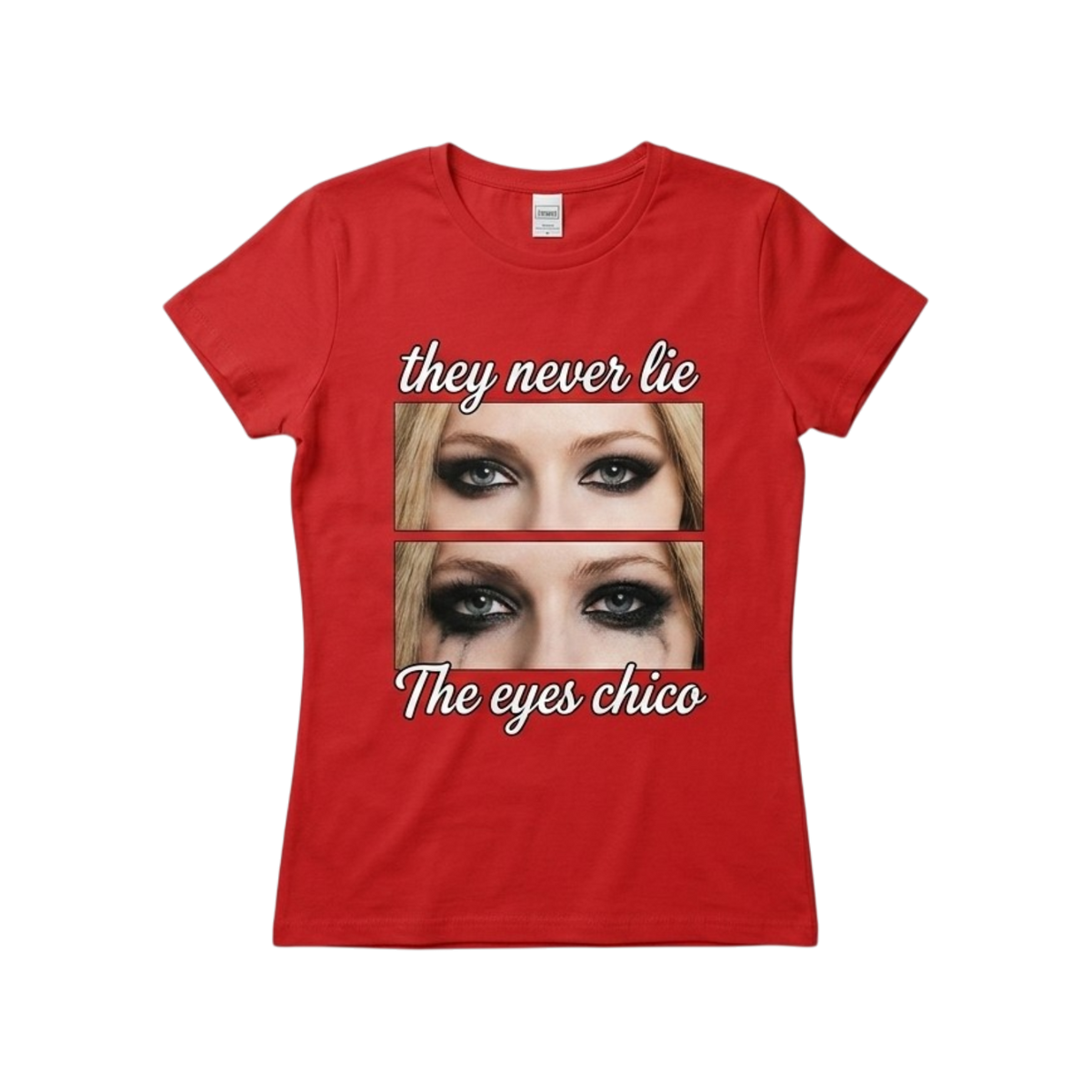 Playera esencial roja de The Eyes para mujer, diseño simple y moderno, de la marca My Store 2.