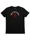 PLAYERA TRUE RELIGION BORDADA CON LOGO IMPRESO NEGRA