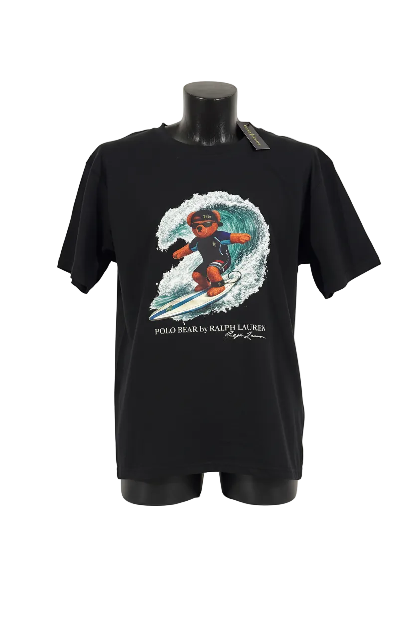 POLO RALPH LAUREN NEGRA OSO SURFEANDO XL