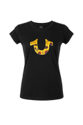 TRUE RELIGION NEGRA LETRA CON GIRASOLES MUJER M