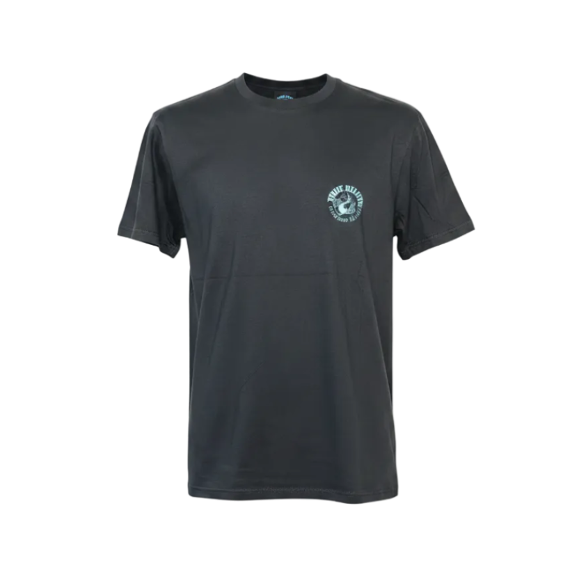 Playera premium TRUE RELIGION negra con logo azul, diseño de manga corta y ajuste cómodo, de la marca Selah Boutique.